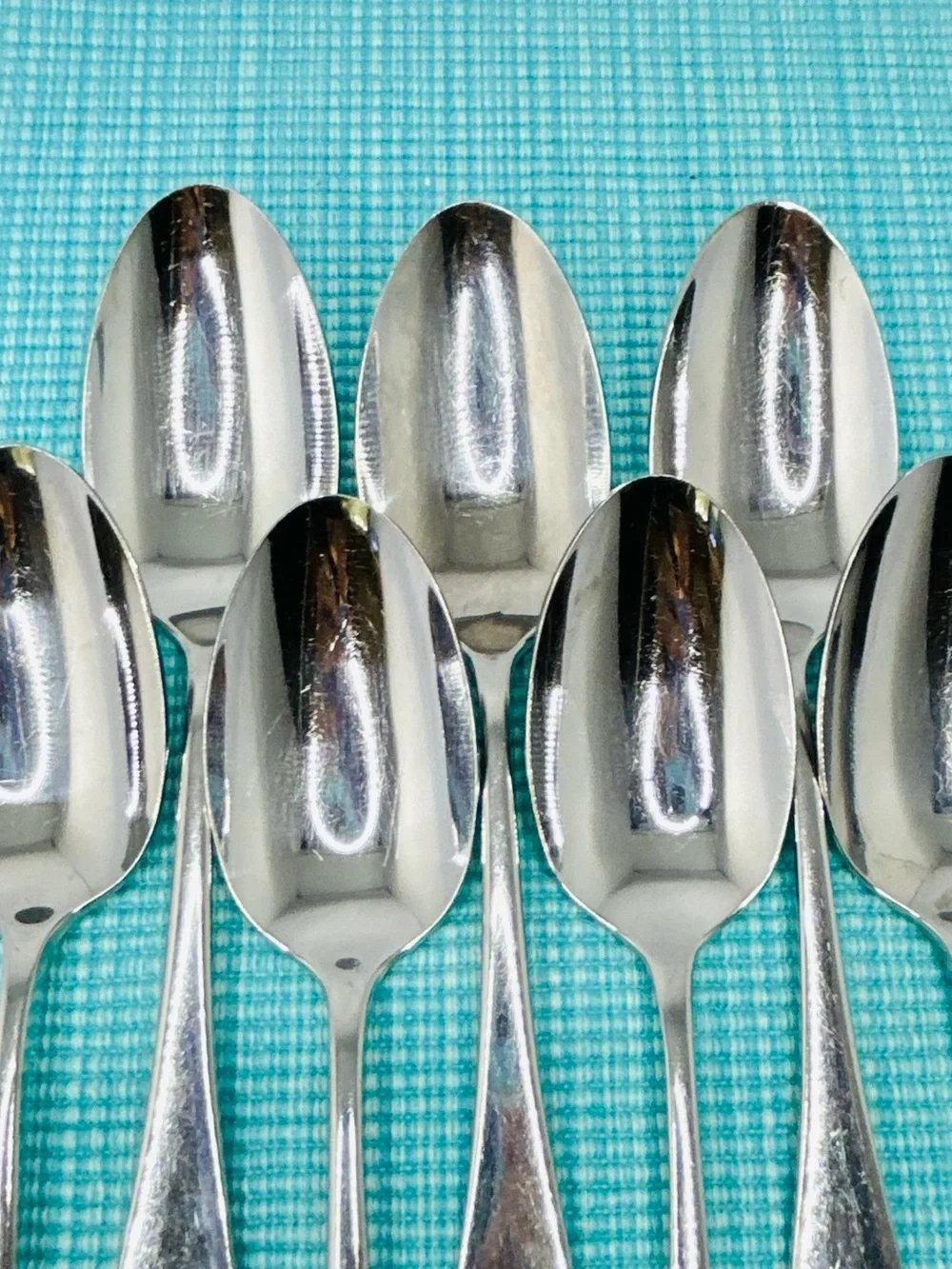 Mikasa WATER LILY Stainless 18-8 Cathy Hardwick Japan Well Used 6 Soup Spoons